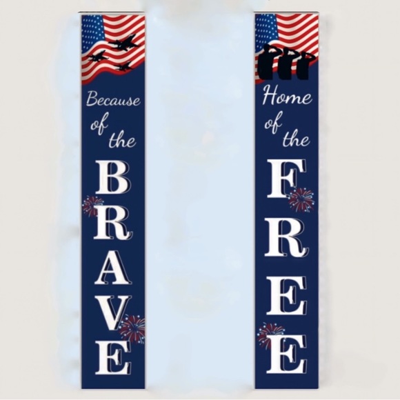 🇺🇸Home of The Free Because Of The Brave Oxford Cloth Patriotic Double Banners! - Picture 2 of 6